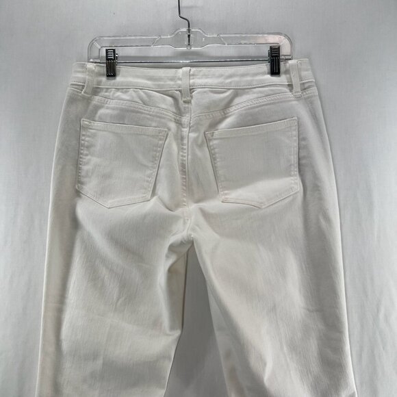 Talbots Flawless Girlfriend Jeans Women 10P Mid-Rise Cropped Stretch Denim White - Picture 7 of 9